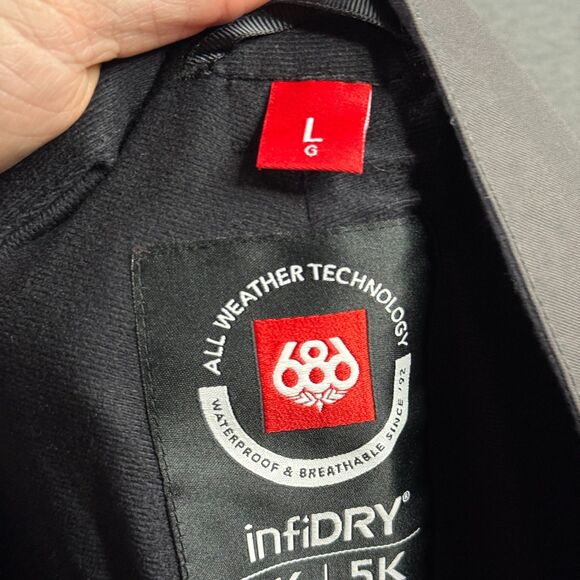 686 Snowboard Pants Mens Large Gray Standard Shell 5K Infidry Waterproof - Picture 4 of 16